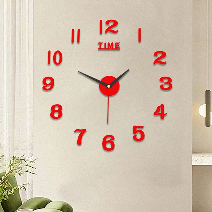 DIY Digital Wall Clock 3D Mirror Silent Non Ticking Self Adhesive Clocks Wall Stickers for Living Room Bedroom Home Decorations