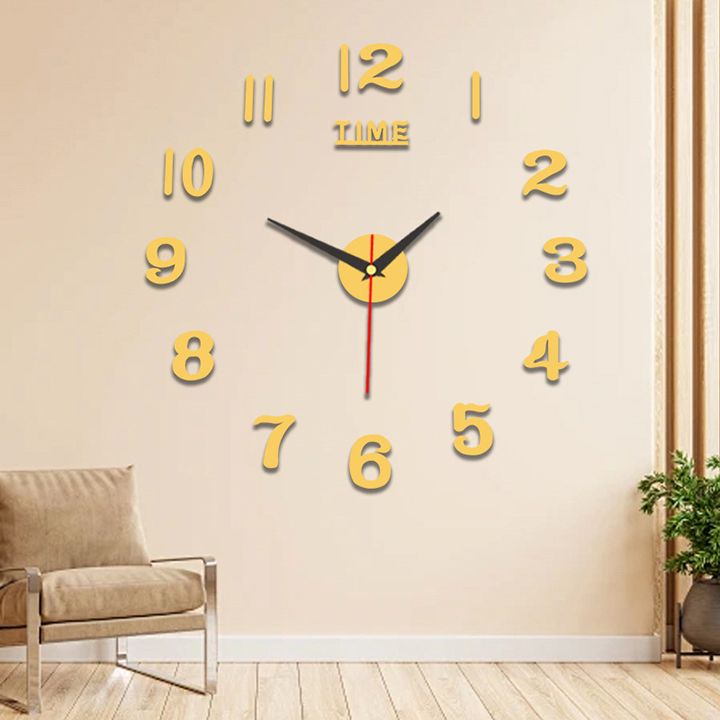 DIY Digital Wall Clock 3D Mirror Silent Non Ticking Self Adhesive Clocks Wall Stickers for Living Room Bedroom Home Decorations
