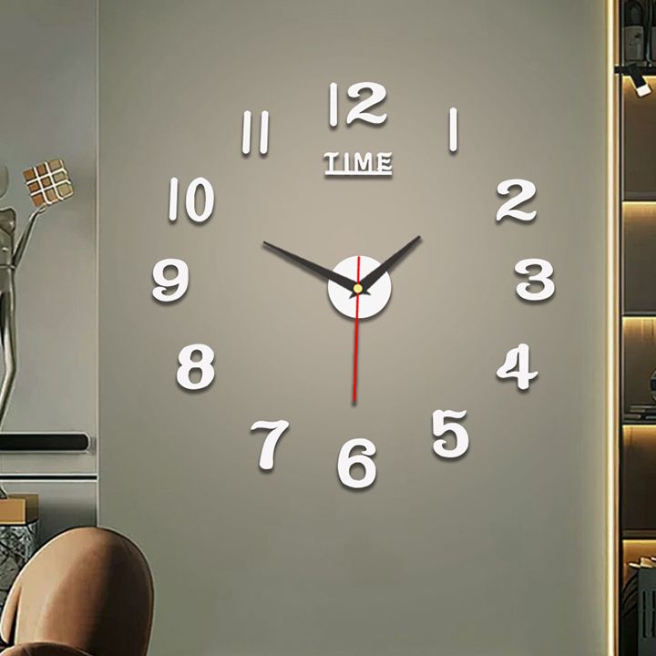 DIY Digital Wall Clock 3D Mirror Silent Non Ticking Self Adhesive Clocks Wall Stickers for Living Room Bedroom Home Decorations