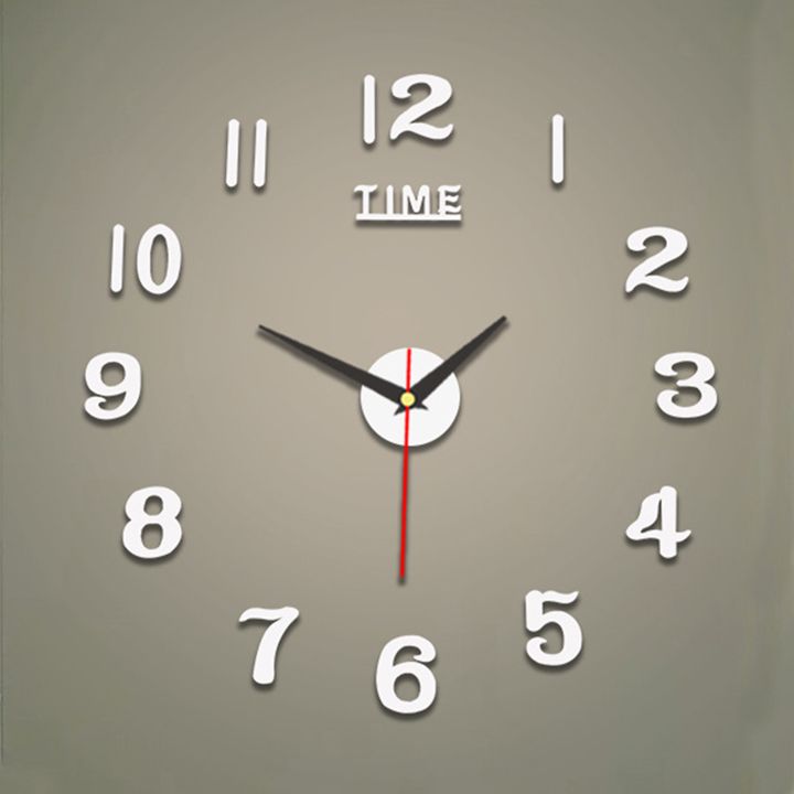 DIY Digital Wall Clock 3D Mirror Silent Non Ticking Self Adhesive Clocks Wall Stickers for Living Room Bedroom Home Decorations