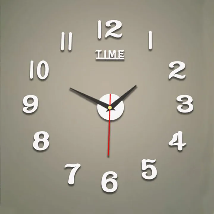 DIY Digital Wall Clock 3D Mirror Silent Non Ticking Self Adhesive Clocks Wall Stickers for Living Room Bedroom Home Decorations