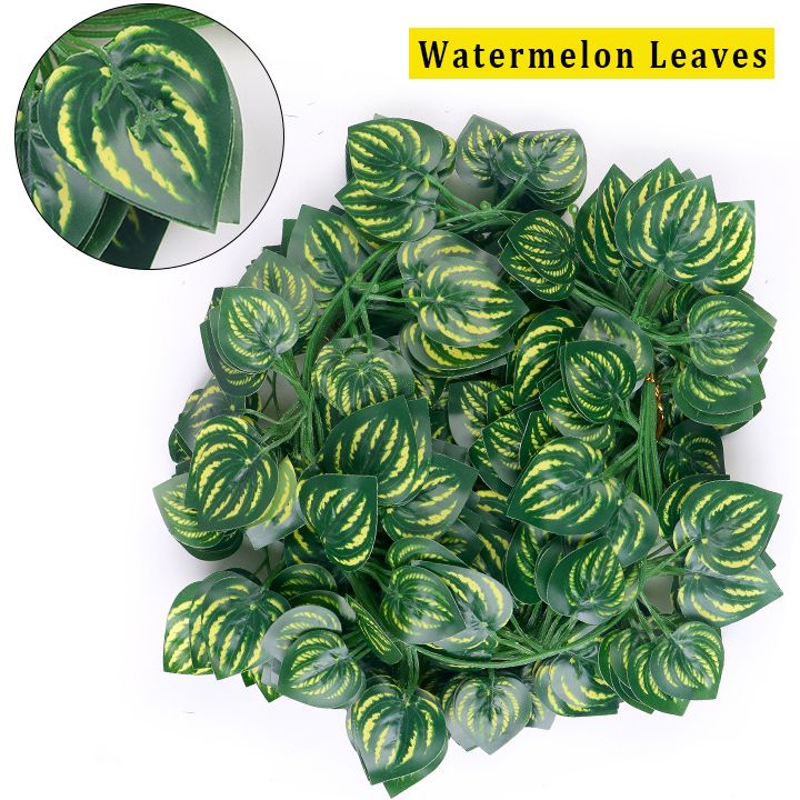 24 PCS Artificial Vines Unlimited Extension Hanging Plant Leaves Waterproof Durable Greenery Garlands for Home Bedroom Wall Wedding Party Decor