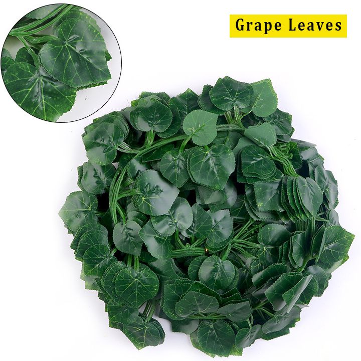 24 PCS Artificial Vines Unlimited Extension Hanging Plant Leaves Waterproof Durable Greenery Garlands for Home Bedroom Wall Wedding Party Decor