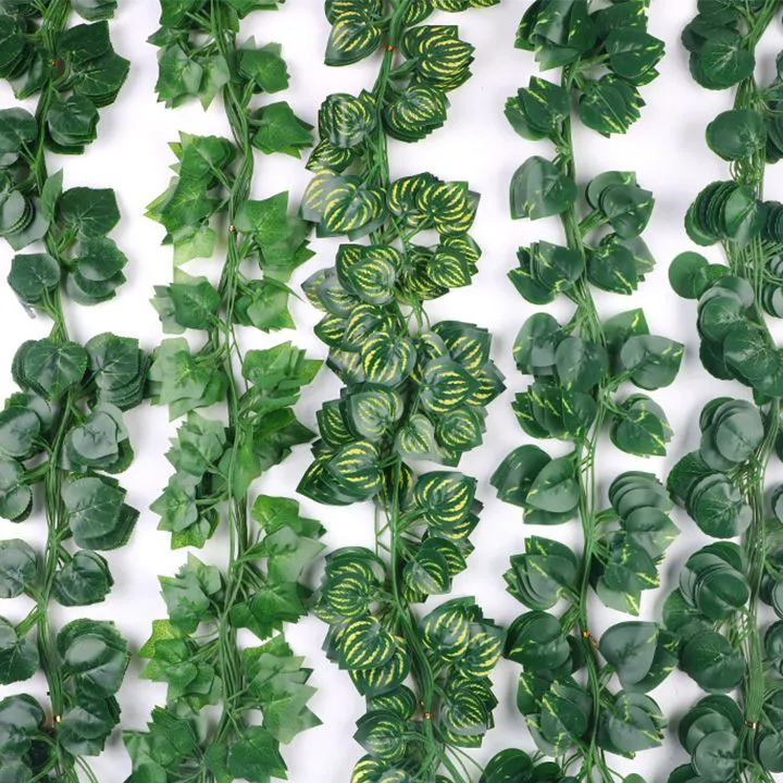 24 PCS Artificial Vines Unlimited Extension Hanging Plant Leaves Waterproof Durable Greenery Garlands for Home Bedroom Wall Wedding Party Decor