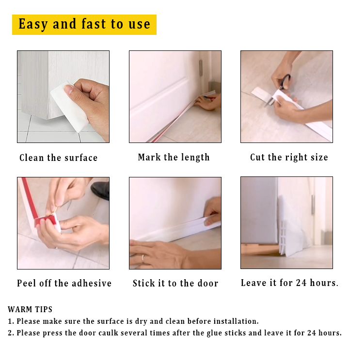 100CM Under Door Draft Stoppers Self-adhesive Door Bugs Dust Blocker Durable Thick 3D Chambers Strong Glue Space Sealer Door Sealing Strip