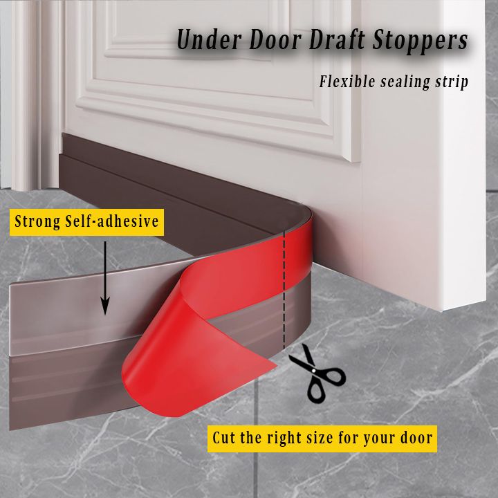 100CM Under Door Draft Stoppers Self-adhesive Door Bugs Dust Blocker Durable Thick 3D Chambers Strong Glue Space Sealer Door Sealing Strip