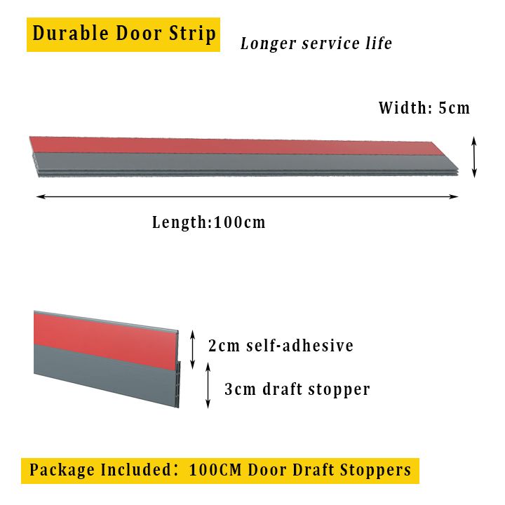 100CM Under Door Draft Stoppers Self-adhesive Door Bugs Dust Blocker Durable Thick 3D Chambers Strong Glue Space Sealer Door Sealing Strip