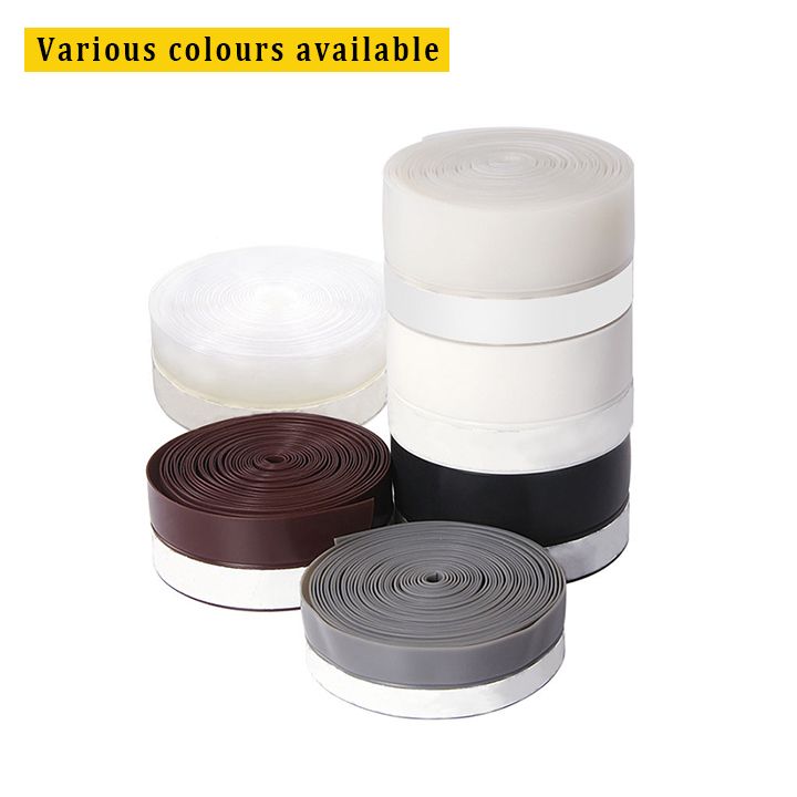 5M Door Window Draft Stopper Flexible Space Sealer Noise Pest Blocker Durable Silicone Rubber Sealing Strip