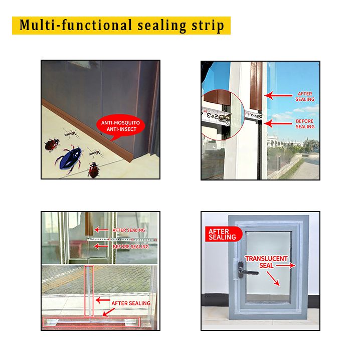 5M Door Window Draft Stopper Flexible Space Sealer Noise Pest Blocker Durable Silicone Rubber Sealing Strip