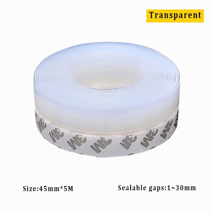 5M Door Window Draft Stopper Flexible Space Sealer Noise Pest Blocker Durable Silicone Rubber Sealing Strip
