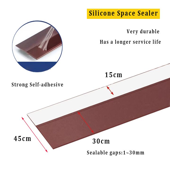 5M Door Window Draft Stopper Flexible Space Sealer Noise Pest Blocker Durable Silicone Rubber Sealing Strip