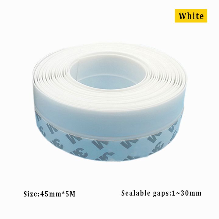 5M Door Window Draft Stopper Flexible Space Sealer Noise Pest Blocker Durable Silicone Rubber Sealing Strip