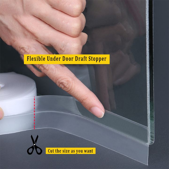 5M Door Window Draft Stopper Flexible Space Sealer Noise Pest Blocker Durable Silicone Rubber Sealing Strip