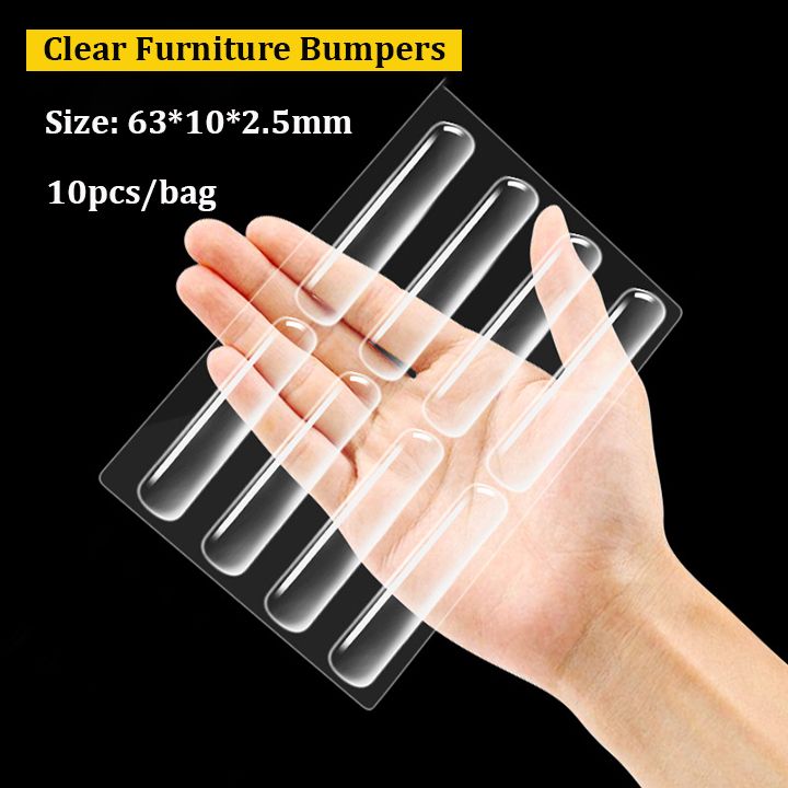 10PCS Clear Furniture Bumpers Protect Surfaces Dampen Noise Wall Protector Self-Adhesive Silicone Rubber Pads for Shower Door Cabinet Door Chair Back Car Door Drawer Toilet