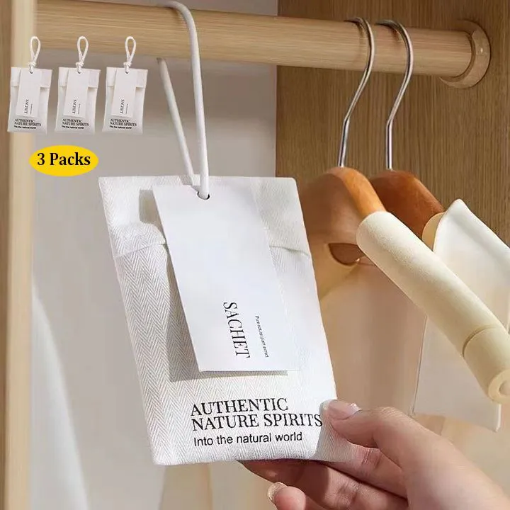 3 Packs Scented Sachets Air Freshener for Drawer and Closet Long-Lasting Natural Smell Incense Sachets Bags Drawer Deodorizers Fresh Scents Home Fragrance