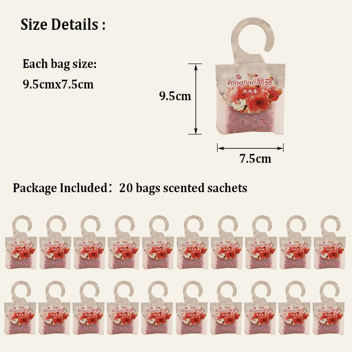 20 Packs Home Fragrance Sachets Long-Lasting Air Freshener for Drawer and Closet Drawer Deodorizers Fresh Scents Incense Sachets Bags