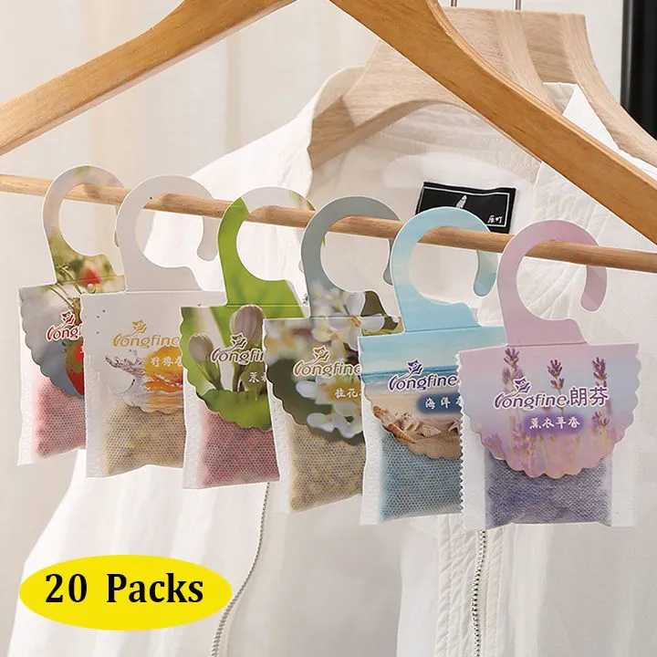 20 Packs Home Fragrance Sachets Long-Lasting Air Freshener for Drawer and Closet Drawer Deodorizers Fresh Scents Incense Sachets Bags