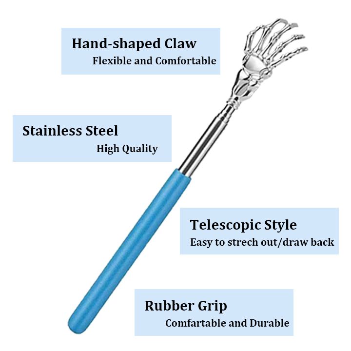 Telescoping Back Scratchers Extendable Metal Claw Eliminating Back Itching Head Back Unreachable Spots Massagers Anti-itch Tool