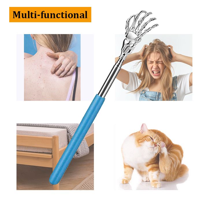 Telescoping Back Scratchers Extendable Metal Claw Eliminating Back Itching Head Back Unreachable Spots Massagers Anti-itch Tool