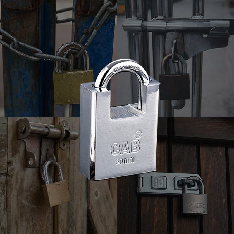 Large Padlock Heavy Door Lock with Keys Waterproof Anti-theft Anti-pry Anti-shear Semi-enclosed Beam Padlock Protect Garage Door, Containers, Shed, Shutter, Gate and Warehouse