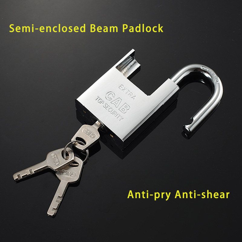 Large Padlock Heavy Door Lock with Keys Waterproof Anti-theft Anti-pry Anti-shear Semi-enclosed Beam Padlock Protect Garage Door, Containers, Shed, Shutter, Gate and Warehouse