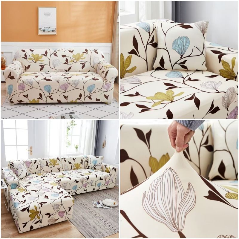 Sofa Slipcover Sofa Cover 1/2/3/4 Seater Size Home Decor Stretch Fabric Pattern Elastic Chair