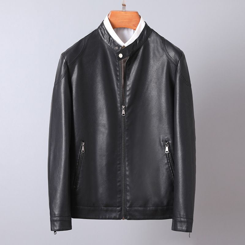Sheepskin Leather Jacket Slim fit Men's Leather Genuine Coats & Jackets Coats