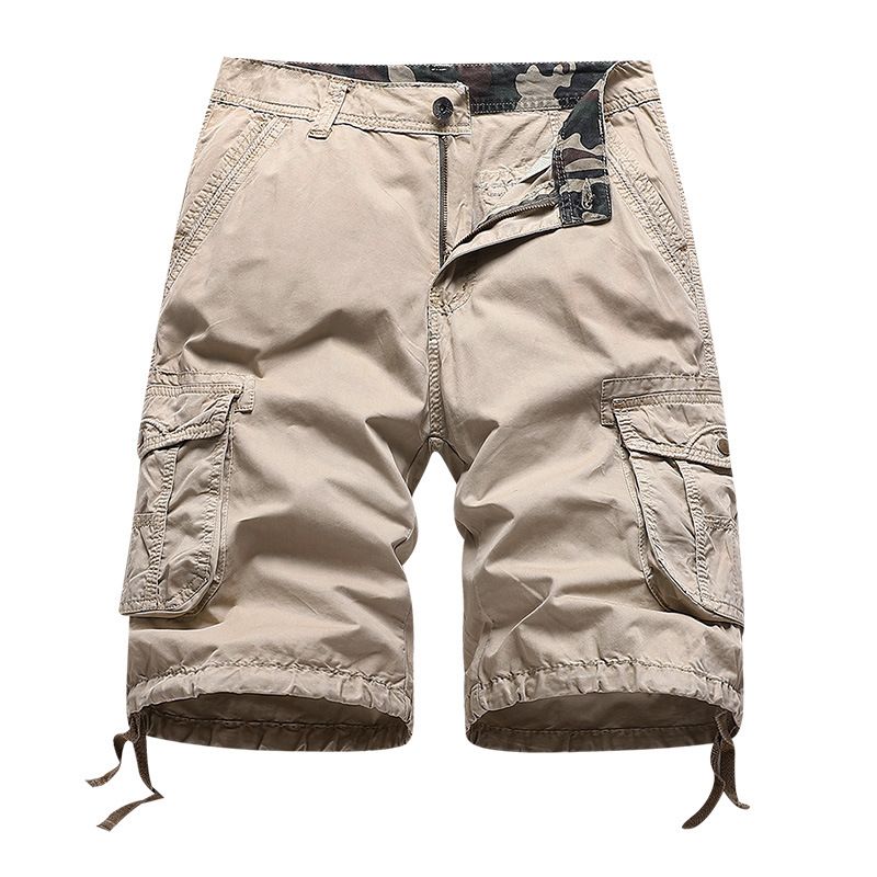 Slim Fit Summer Cargo Shorts for Men 100% Cotton Woven Chino Bermuda Multiple Pockets Cargo Shorts