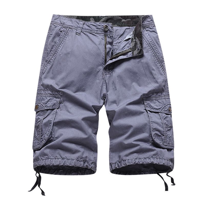 Slim Fit Summer Cargo Shorts for Men 100% Cotton Woven Chino Bermuda Multiple Pockets Cargo Shorts