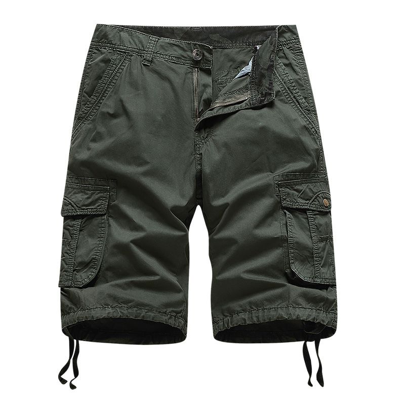 Slim Fit Summer Cargo Shorts for Men 100% Cotton Woven Chino Bermuda Multiple Pockets Cargo Shorts