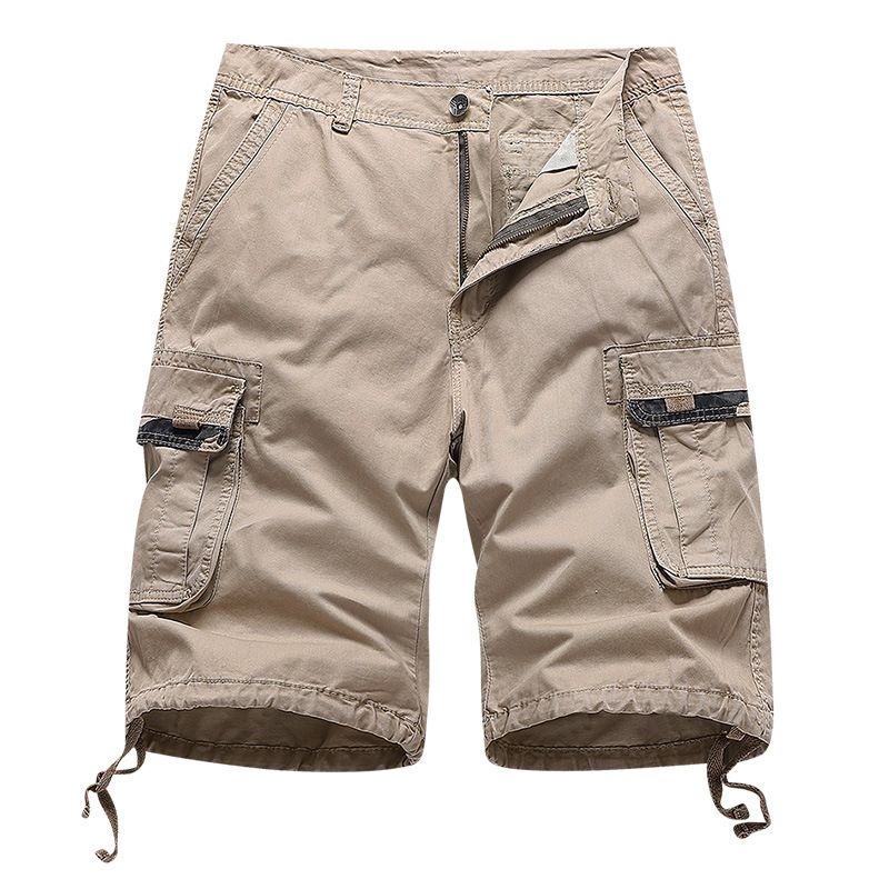 Slim Fit Summer Cargo Shorts for Men 100% Cotton Woven Chino Bermuda Multiple Pockets Cargo Shorts