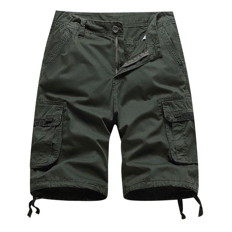 Slim Fit Summer Cargo Shorts for Men 100% Cotton Woven Chino Bermuda Multiple Pockets Cargo Shorts