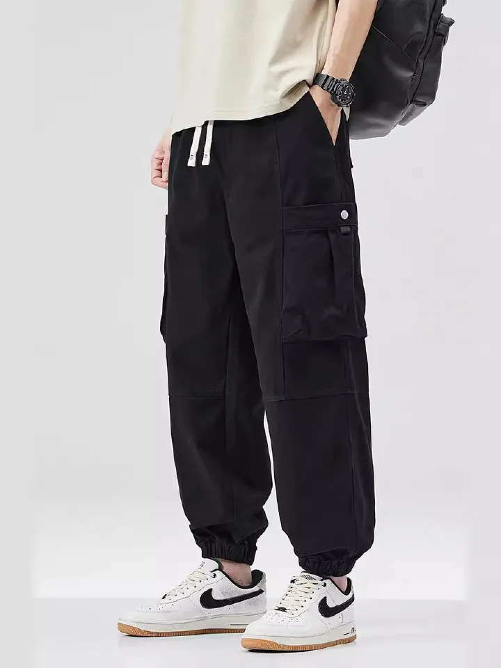 fashion Loose Fit Wide Legged Trousers Urban Streetwear Baggy Mens Cargo Pants with multi pocket  Jeans