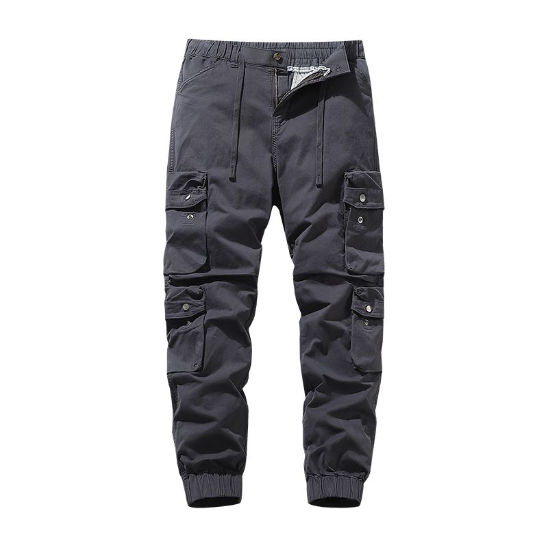 Men Casual Joggers Pants Solid Thin Cargo Sweatpants Male Multi-pocket Trousers New Mens Sportswear Hip Hop Harem  Jeans