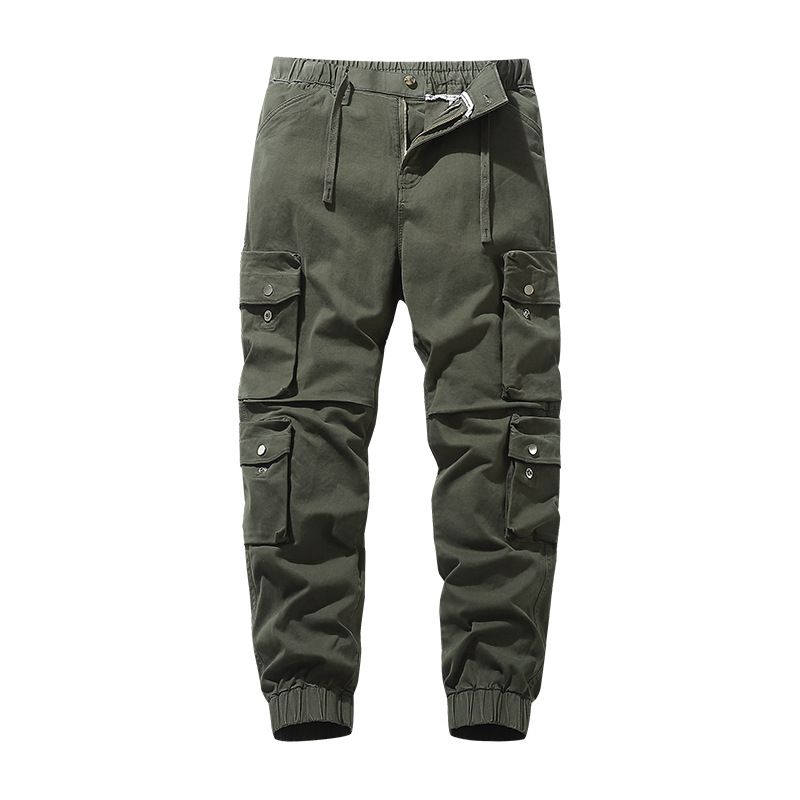 Men Casual Joggers Pants Solid Thin Cargo Sweatpants Male Multi-pocket Trousers New Mens Sportswear Hip Hop Harem  Jeans