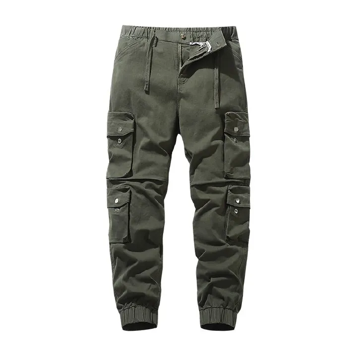 Men Casual Joggers Pants Solid Thin Cargo Sweatpants Male Multi-pocket Trousers New Mens Sportswear Hip Hop Harem  Jeans
