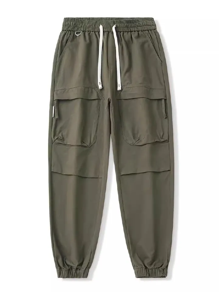 Summer thin style pants loose casual pants men's teenagers solid color trousers men's sanitary pants  Jeans