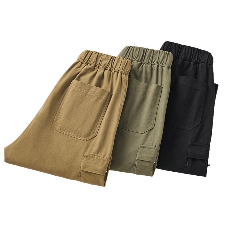 High Quality Factory Wholesale Custom Logo 100% Cotton Full length Open Bottom Casual Cargo Pants With Multiple Pockets For Men Jeans