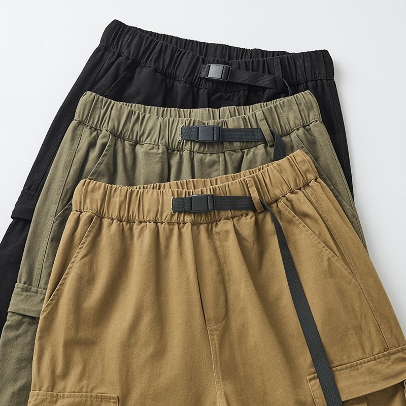 High Quality Factory Wholesale Custom Logo 100% Cotton Full length Open Bottom Casual Cargo Pants With Multiple Pockets For Men Jeans