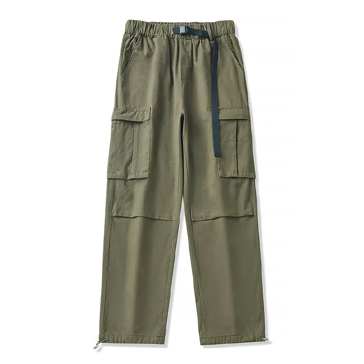 High Quality Factory Wholesale Custom Logo 100% Cotton Full length Open Bottom Casual Cargo Pants With Multiple Pockets For Men Jeans