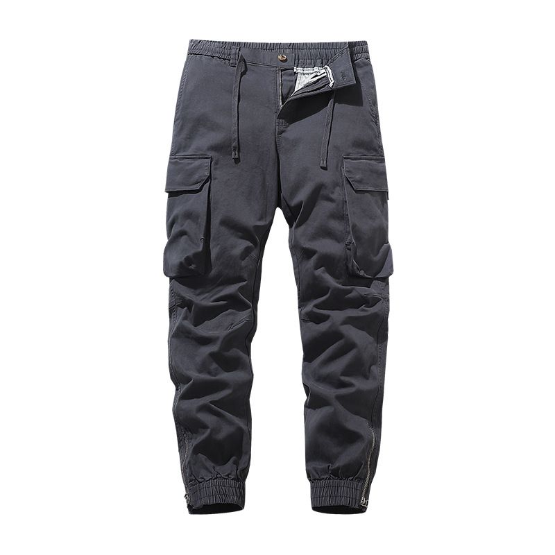 Men Casual Joggers Pants Solid Thin Cargo Sweatpants Male Multi-pocket Trousers New Mens Sportswear Hip Hop Harem Jeans