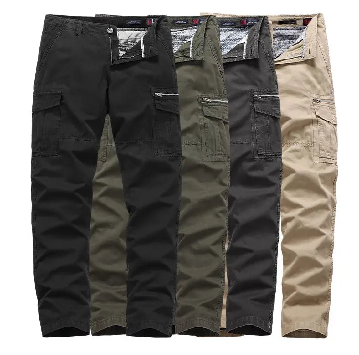 New Design Loose Fit Fashion Casual Cotton Cargo Multiple Pocket Long Men Cargo Pants  Jeans