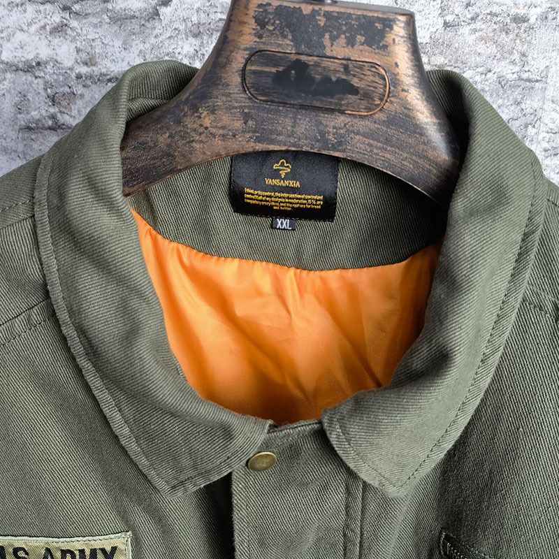 Factory released custom arm badge stand collar full-zip casual cotton fleece lined slim mens jacket Coats