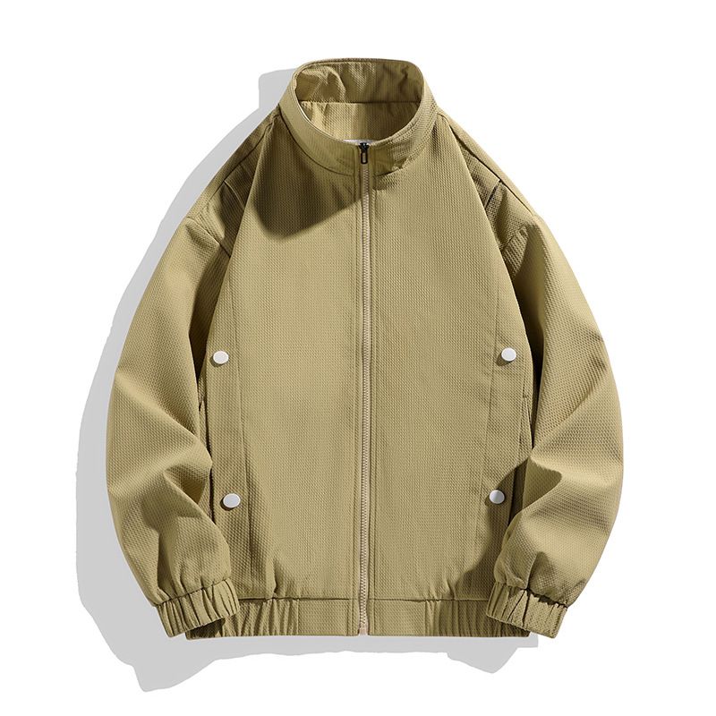 Fashionable Water Proof Custom Label Zip up Jacket with Stand up Collar Men Sports Jacket Waterproof Jacket Unisex  Coats