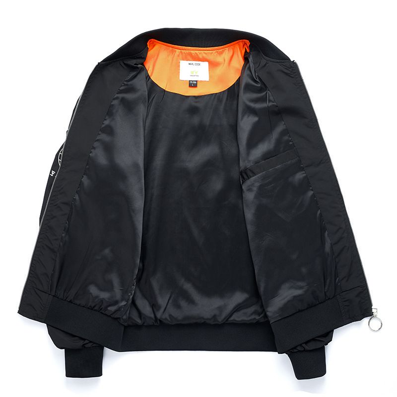 Quality Men's Black NASA Patches Slim Fit Bomber Jackets Windbreaker Utility Pilot Cargo Coat Plus Size Men's Jackets Nasa  Coats