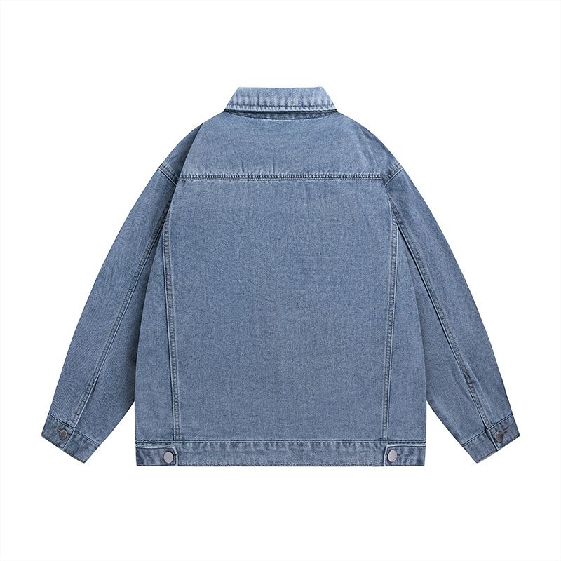 retro nostalgic loose denim coat Factory Customized men's denim coat casual all-match lapel autumn denim coat