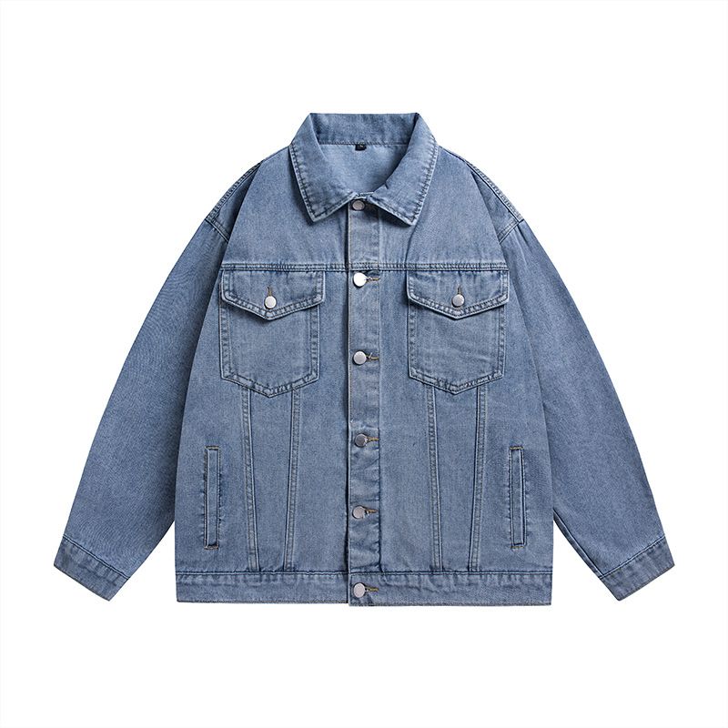 retro nostalgic loose denim coat Factory Customized men's denim coat casual all-match lapel autumn denim coat