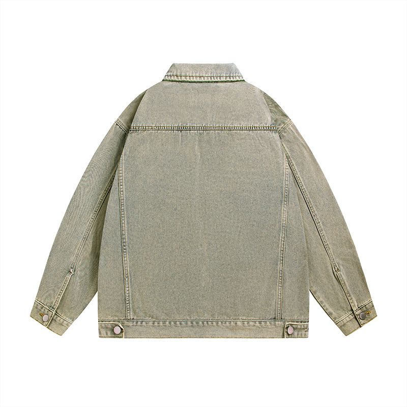 retro nostalgic loose denim coat Factory Customized men's denim coat casual all-match lapel autumn denim coat