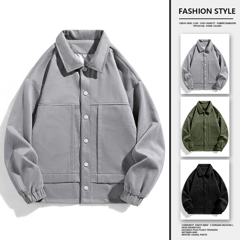 Fashionable Suede Custom Label Zip up Jacket with Stand up Collar Men Sports Jacket Waterproof Jacket Unisex Coats