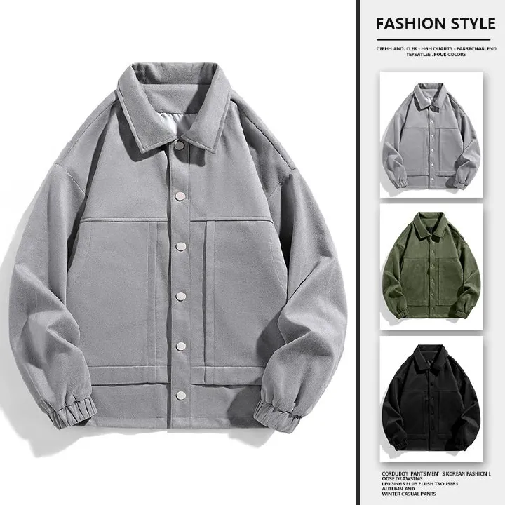 Fashionable Suede Custom Label Zip up Jacket with Stand up Collar Men Sports Jacket Waterproof Jacket Unisex Coats